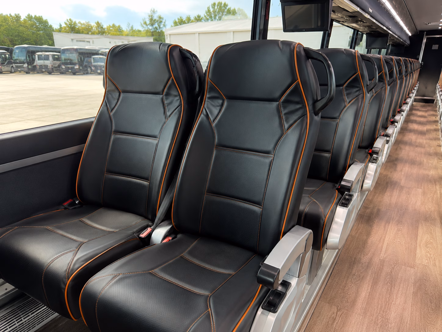 56 passenger charter bus inside