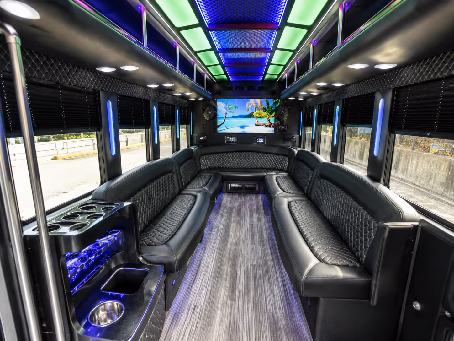 lee s summit 18 passenger party bus inside